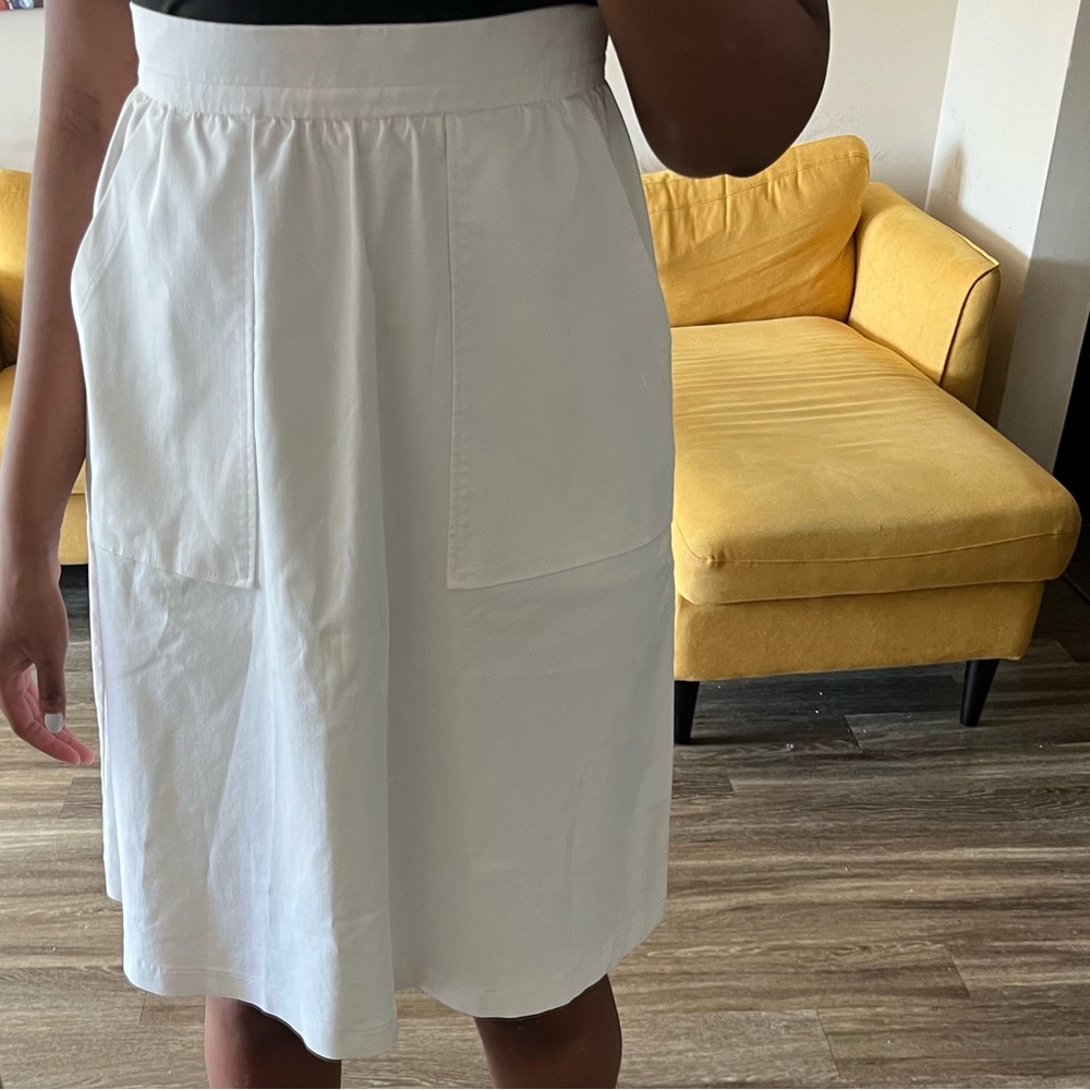 Zara High Waisted White Skirt